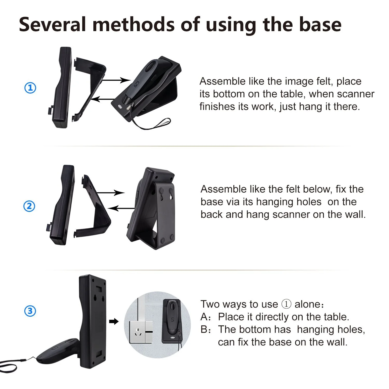 2D Bluetooth Barcode Scanner with Charging Base Dual 2.4G Wireless + Bluetooth 1D 2D Barcode Scanner QR PDF417 Data Matrix UPC Rechargeable Bar Code Scanner for Laptops/PC/Android/Apple iOS - Image 3