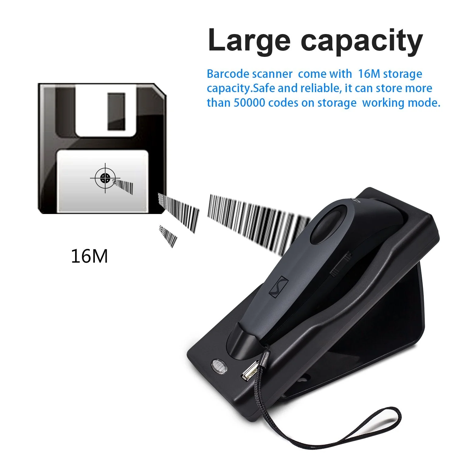 2D Bluetooth Barcode Scanner with Charging Base Dual 2.4G Wireless + Bluetooth 1D 2D Barcode Scanner QR PDF417 Data Matrix UPC Rechargeable Bar Code Scanner for Laptops/PC/Android/Apple iOS - Image 5