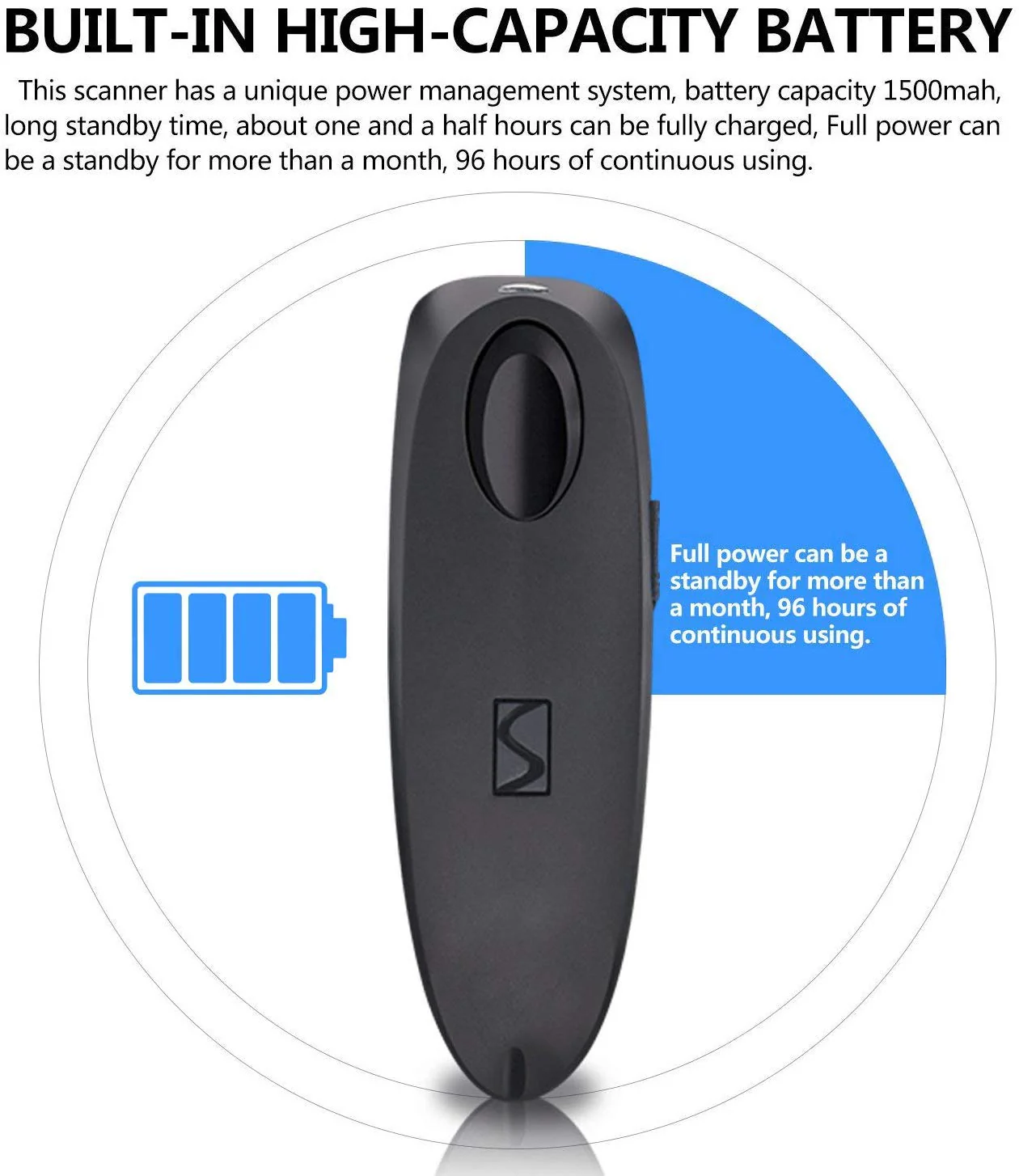 2D Bluetooth Barcode Scanner with Charging Base Dual 2.4G Wireless + Bluetooth 1D 2D Barcode Scanner QR PDF417 Data Matrix UPC Rechargeable Bar Code Scanner for Laptops/PC/Android/Apple iOS - Image 6
