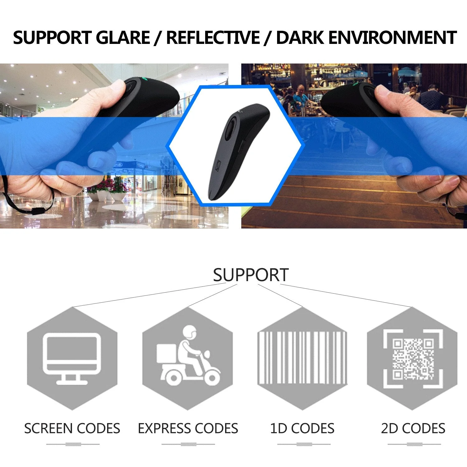 2D Bluetooth Barcode Scanner with Charging Base Dual 2.4G Wireless + Bluetooth 1D 2D Barcode Scanner QR PDF417 Data Matrix UPC Rechargeable Bar Code Scanner for Laptops/PC/Android/Apple iOS - Image 7