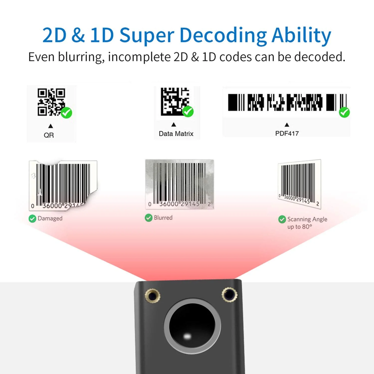 2D Embedded Mini Barcode Reader Scanner Scan, Symcode QR Barcode Reader Module Scanner with Auto Sensing Cell Phone Computer Screen Scan 2D Embedded Scanner - Image 2