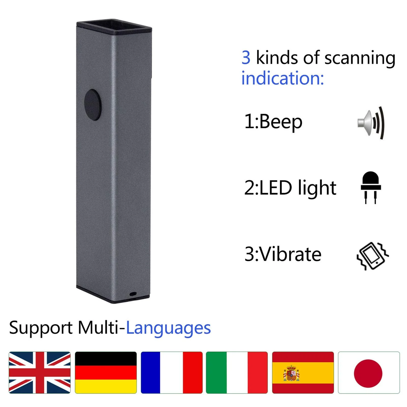 2D QR Wireless Bluetooth Alloy Metal Barcode Scanner,Symcode Portable Handheld Barcode Reader Scanner 3-in-1 Aluminum Alloy Metal Outer Box Barcode Scanner - Image 3