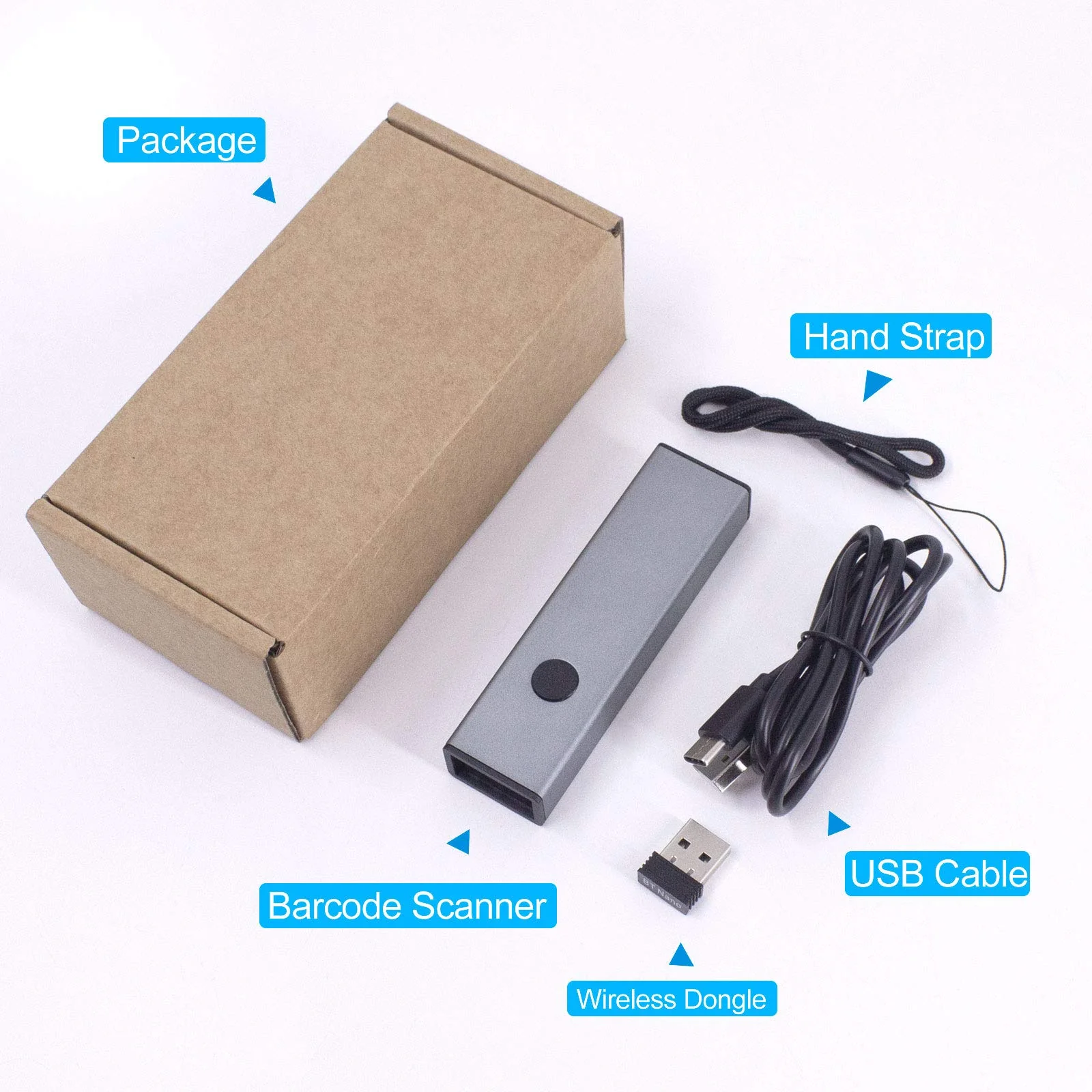 2D QR Wireless Bluetooth Alloy Metal Barcode Scanner,Symcode Portable Handheld Barcode Reader Scanner 3-in-1 Aluminum Alloy Metal Outer Box Barcode Scanner - Image 8
