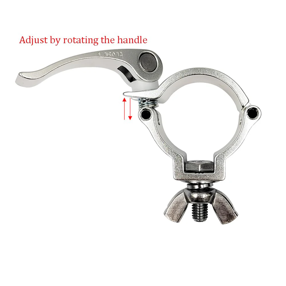 2inch Quick Release Stage Light Clamp Aluminum Alloy 220lbs For Pipe OD 1.89-2inch / 48-51mm Truss Pipe Clamp 2Pack Silver - Image 5