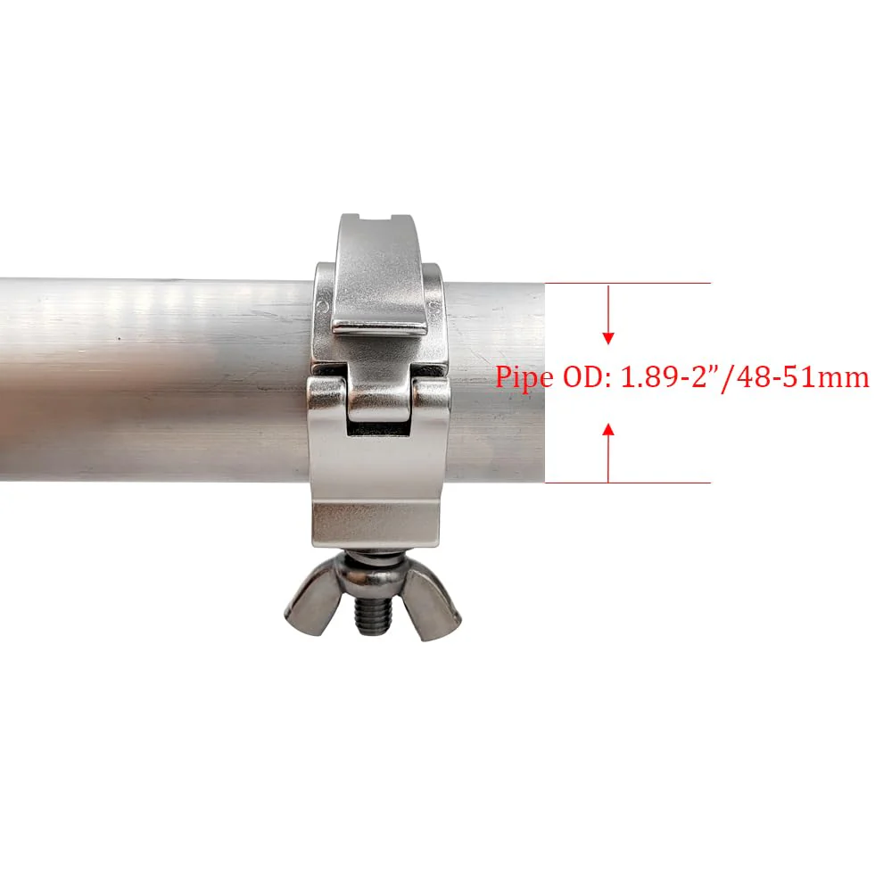 2inch Quick Release Stage Light Clamp Aluminum Alloy 220lbs For Pipe OD 1.89-2inch / 48-51mm Truss Pipe Clamp 2Pack Silver - Image 6