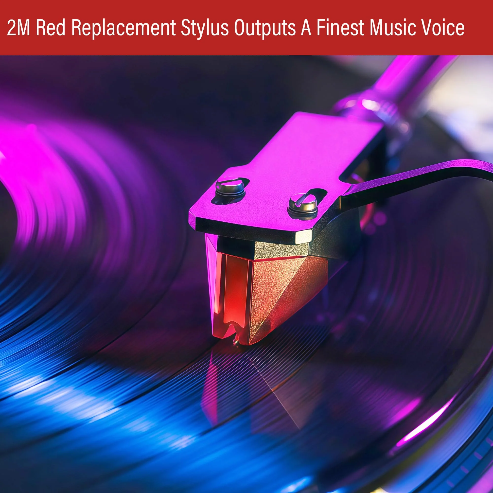 2M Red Turntables Elliptical Diamond Stylus Replacement for Ortofon 2M Series Stylus, Universally Compatible With Ortofon 2M PnP MkII Turntable Cartridge with Stylus Guard Cover - Image 6