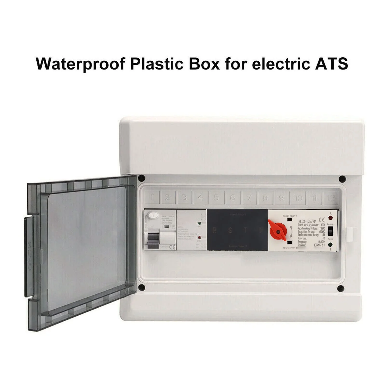 2P ATS Automatic Transfer Switch Din Rail Mounted Power Generator Changeover Switch Electrical Selector Switches AC110V 100A - Image 7