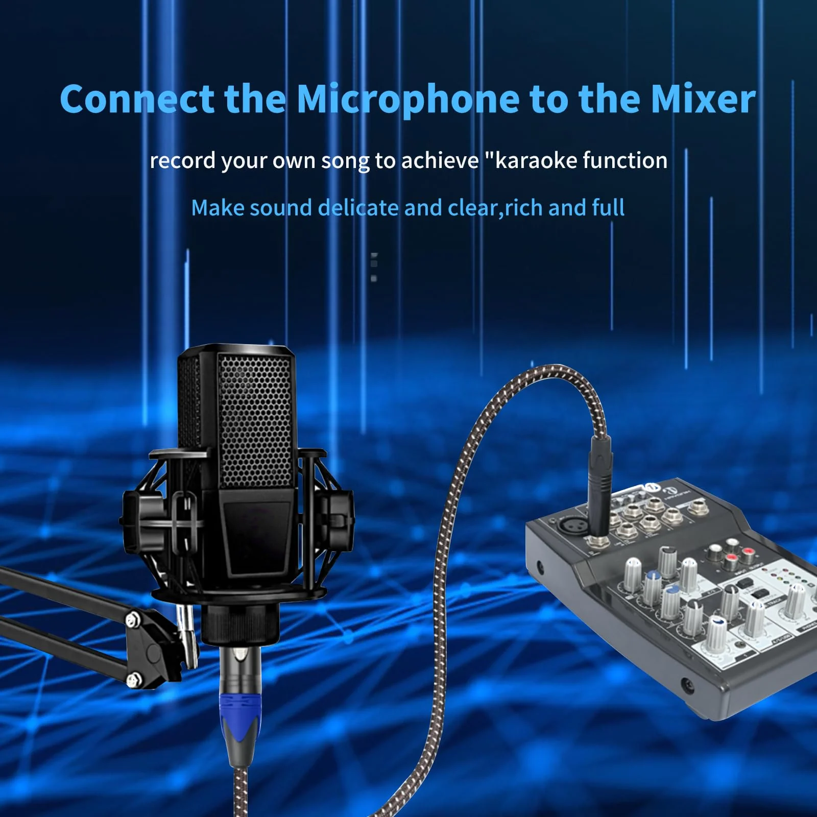 2Pack 1/4" to XLR Cable,Heavy Duty Nylon Braided,Gold Plated Plug,Balanced 1/4" TRS to XLR Female Patch Cable, Quarter Inch 6.35mm to 3pin XLR Female Microphone Cable, for Speaker,Mixer-6.6ft - Image 3