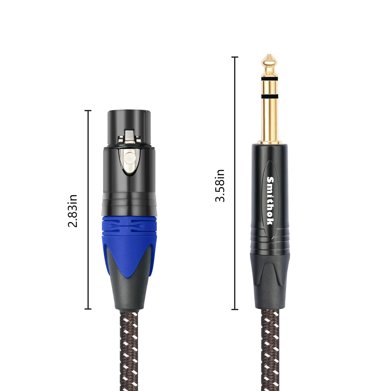 2Pack 1/4" to XLR Cable,Heavy Duty Nylon Braided,Gold Plated Plug,Balanced 1/4" TRS to XLR Female Patch Cable, Quarter Inch 6.35mm to 3pin XLR Female Microphone Cable, for Speaker,Mixer-6.6ft - Image 9
