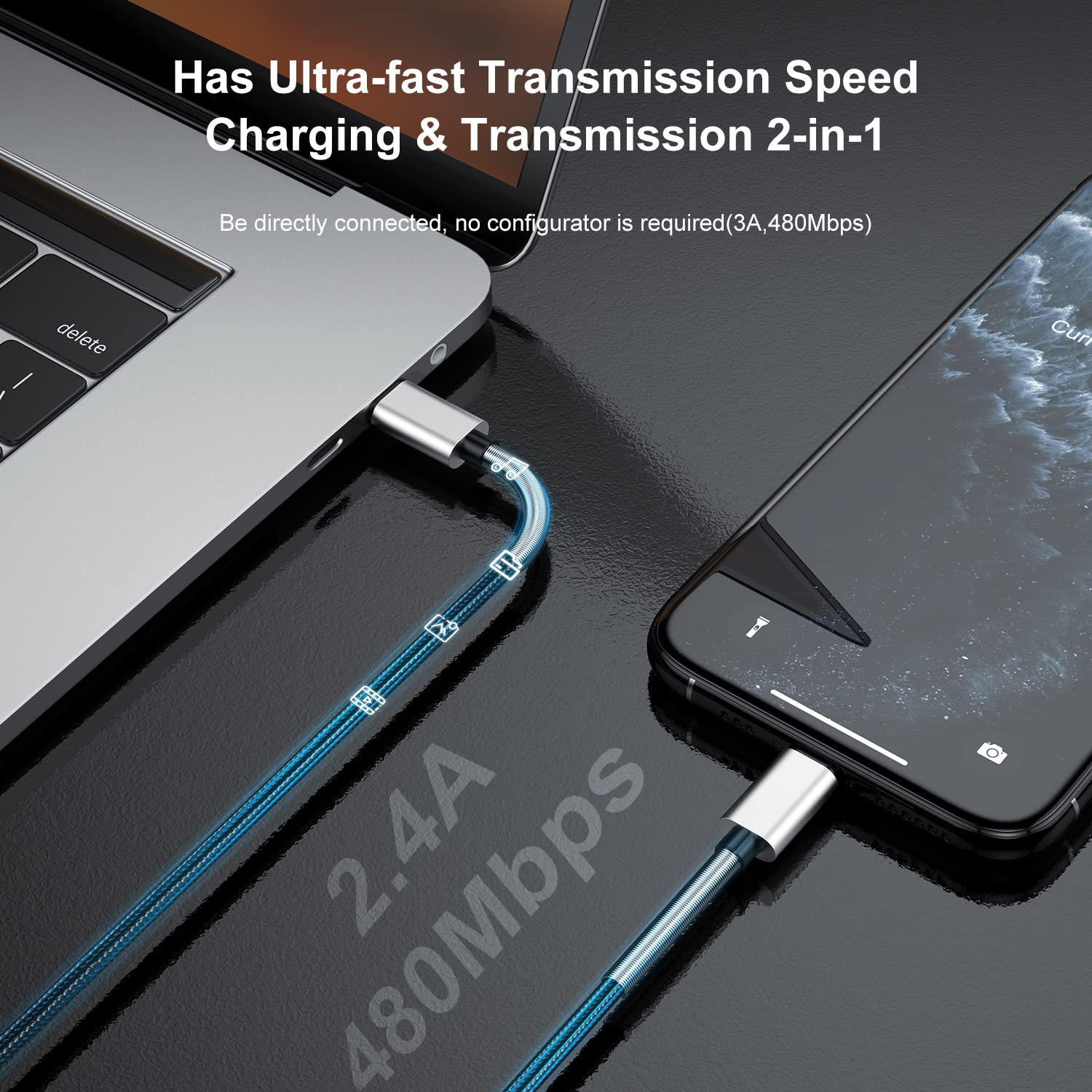 2Pack 10ft iPhone Fast Charger Cable, [Apple MFi Certified] Long USB C to Lightning Cable 10 Foot, High Fast 10 Feet Apple Charging Cord for Apple iPhone 14/14 Pro Max/13 Mini/12/11/XS/XR/8/7Plus,iPad Lightning Silver - Image 5