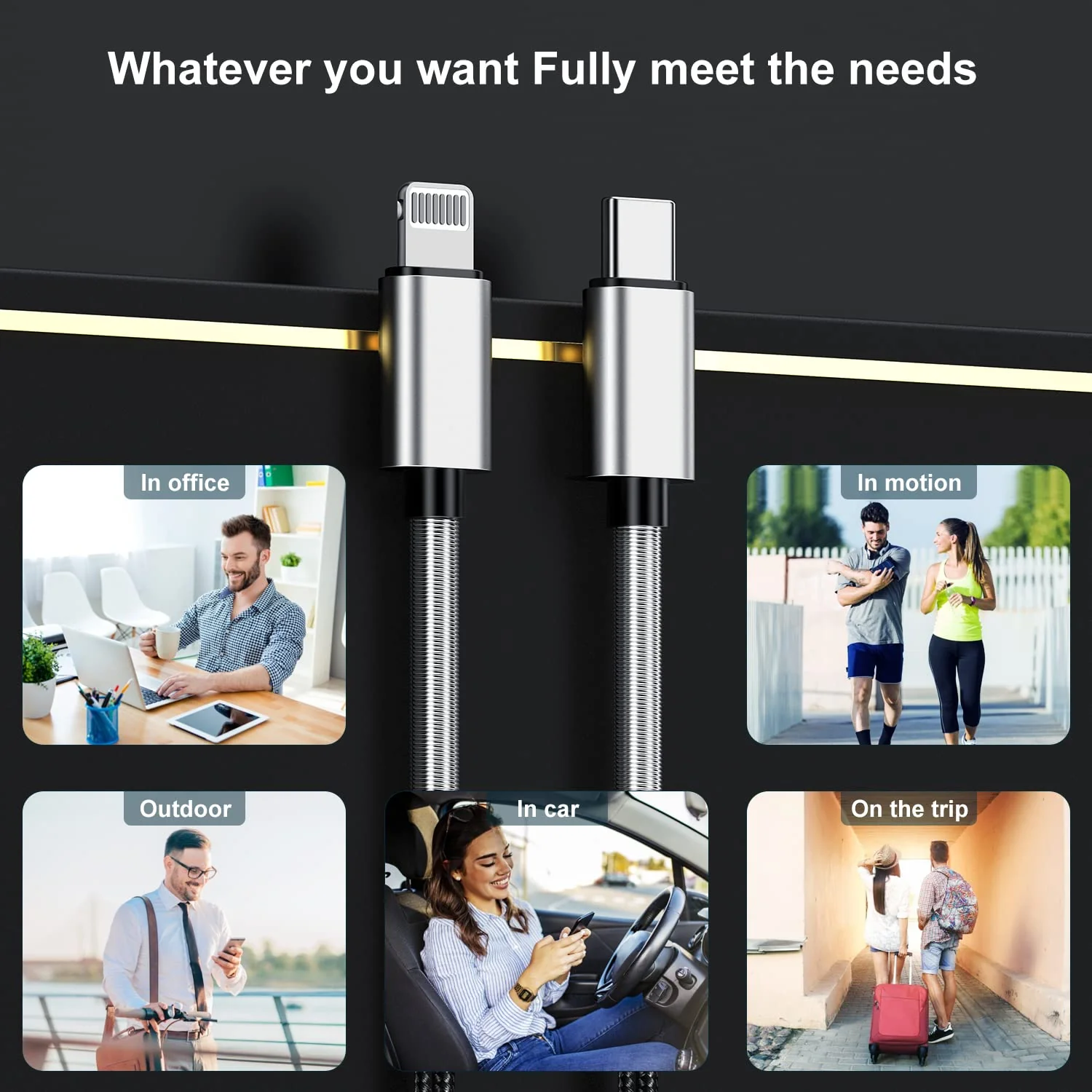 2Pack 10ft iPhone Fast Charger Cable, [Apple MFi Certified] Long USB C to Lightning Cable 10 Foot, High Fast 10 Feet Apple Charging Cord for Apple iPhone 14/14 Pro Max/13 Mini/12/11/XS/XR/8/7Plus,iPad Lightning Silver - Image 6