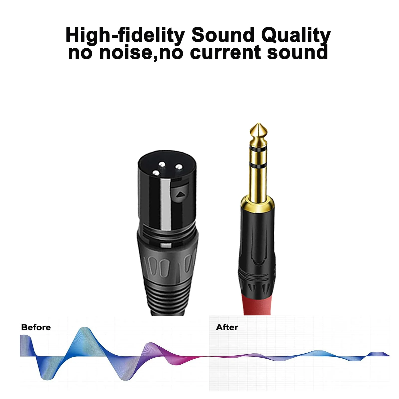 (2PACK/25FT) XLR to 1/4 TRS Stereo Adapter,XLR Male to 1/4 Inch (6.35mm) Stereo Balanced Microphone Stereo Audio Converter AdapterCable 25FT - Image 4