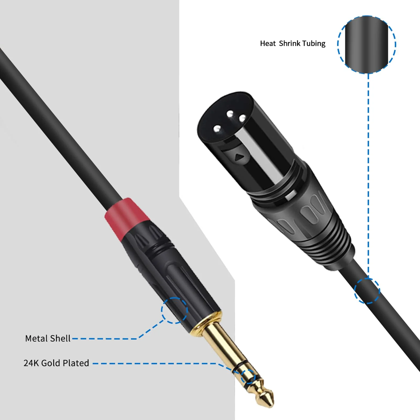 (2PACK/6.6FT) XLR to 1/4 TRS Stereo Adapter,XLR Male to 1/4 Inch (6.35mm) Stereo Balanced Microphone Stereo Audio Converter AdapterCable 6.6ft - Image 7