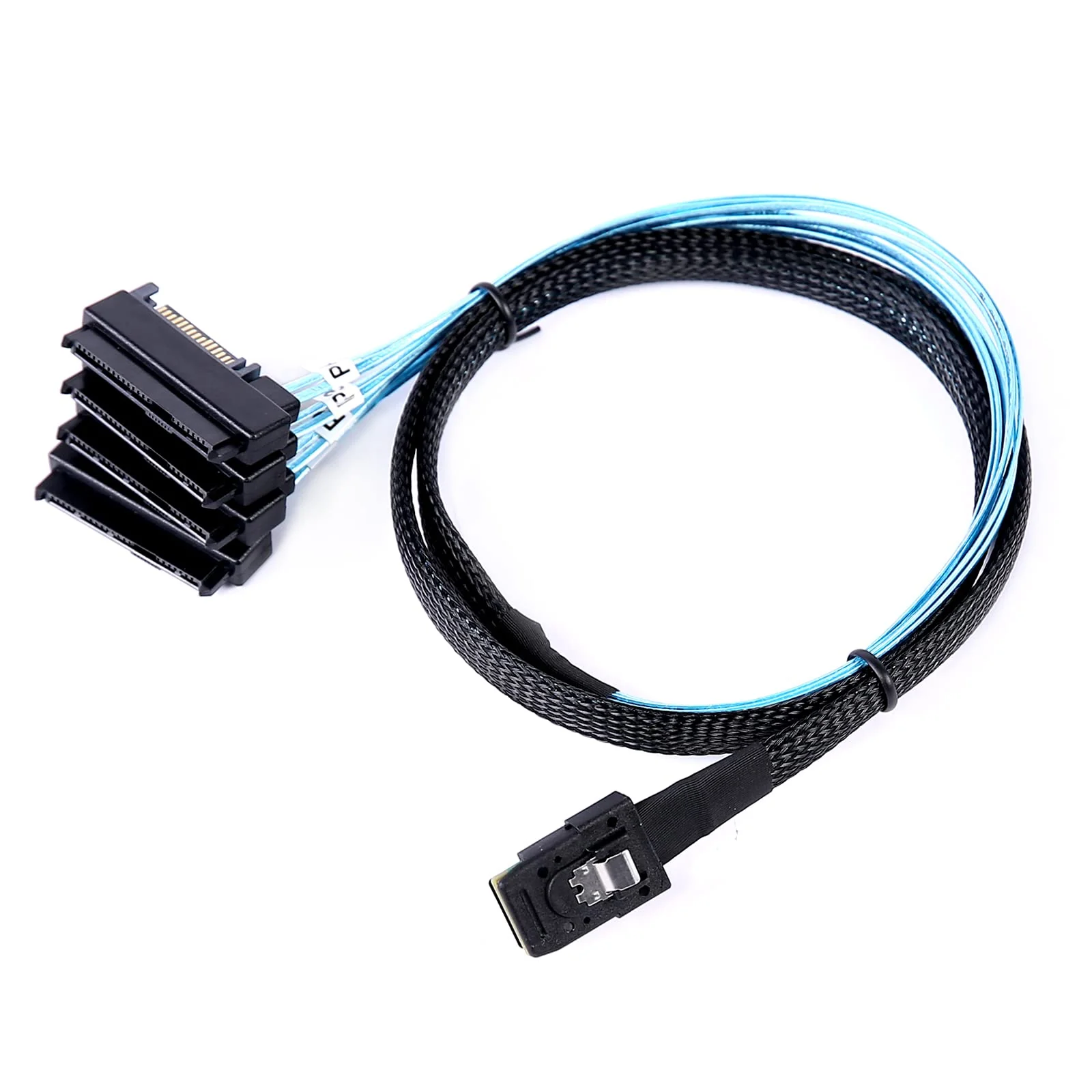 2Pack Mini-SAS to SAS-Cable: 1M SFF 8087 to SAS SFF-8087 to 4 SFF-8482 SAS with SATA-Power Adapter Cable (3.3FT) 3.3FT 2Pack - Image 6