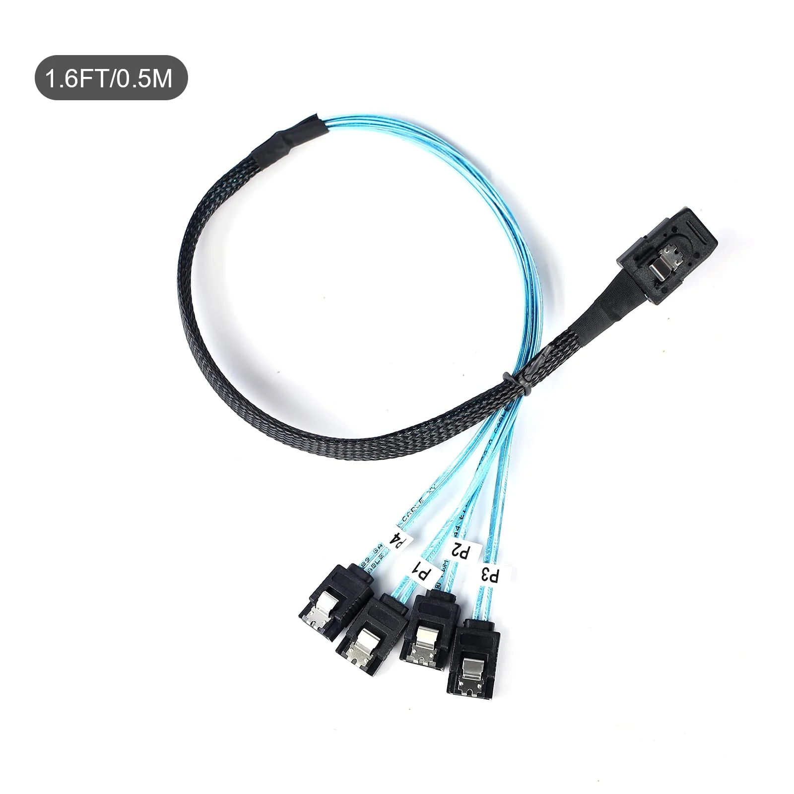 2Pack Mini SAS to SATA Cable: 0.5M SFF-8087 to SATA Mini SAS Breakout Cable SFF8087 to SATA Mini-SAS to SATA SAS to SATA Breakout(1.6FT) 1.6FT 2 PACK - Image 6