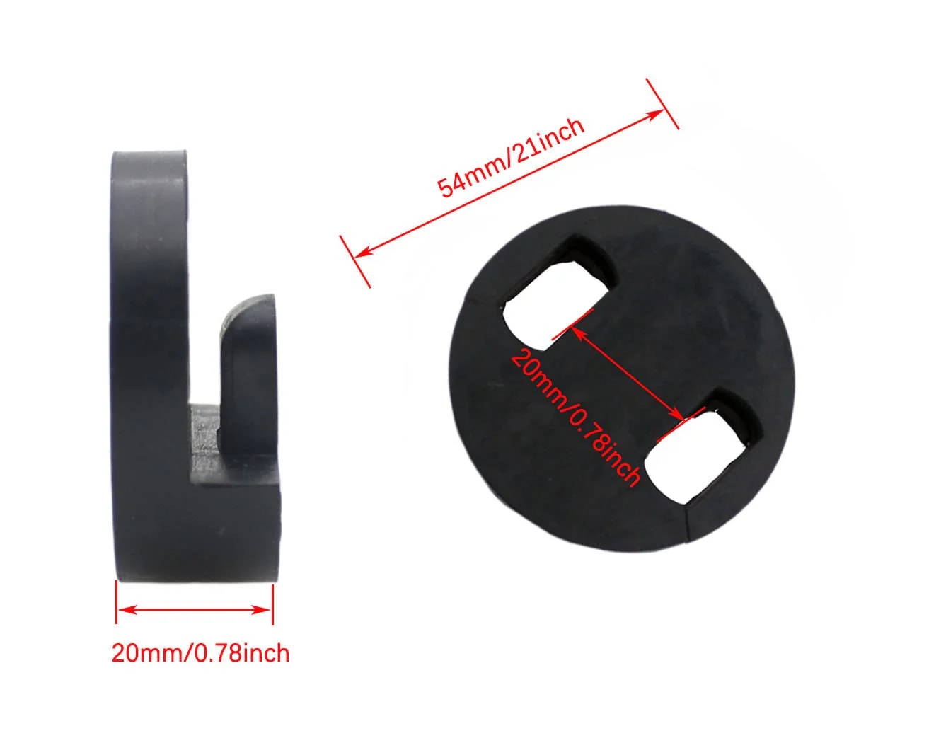 2Pack Rubber Bass Practice Mute Round Tourte Style Mute for Upright String Double Bass Practice Silencer, Black - Image 3