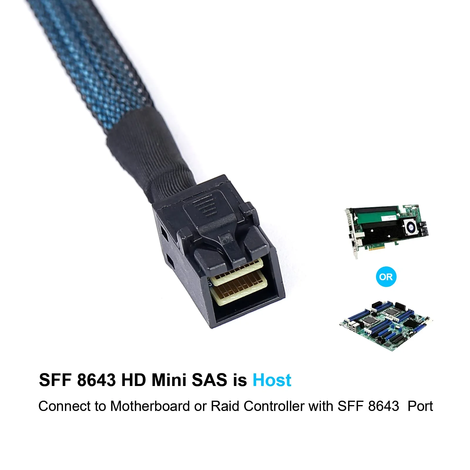 2Pack SFF-8643 to SATA: 1M SFF-8643 Mini-SAS to SATA-Cable SFF8643 to SATA Mini SAS HD to SATA Forward Breakout (3.3FT) 3.3FT 2PACK - Image 2