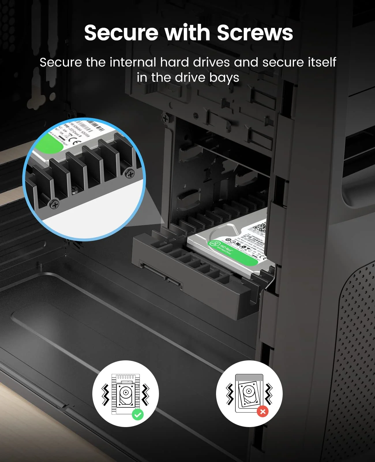 [2Packs] ORICO 2.5 SSD SATA to 3.5 Hard Drive Adapter Internal Drive Bay Converter Mounting Bracket Caddy Tray for 7 / 9.5 / 12.5mm 2.5 inch HDD / SSD with SATA III Interface(1125SS-2) - Image 5