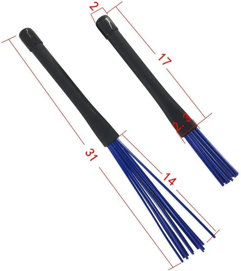 2Pair Drum Brushes Set Jazz Nylon Brushes, Retractable Drum Wire Sticks Brushes for Rock Band, Cajon, Jazz Folk Drummer 2Pair Drum Brushes - Image 2