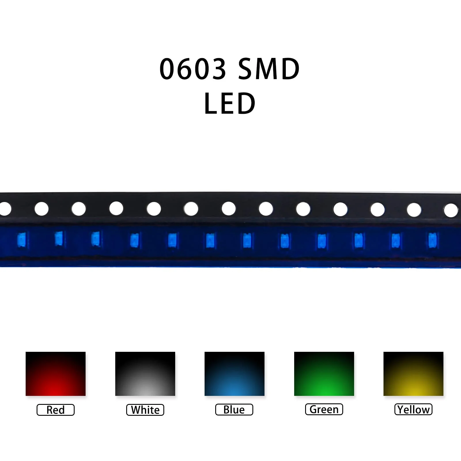 2pcs 0603 5 Colours 200-Piece SMD LED Diode Set, 0603 Lights, Various Diodes, SMD LED Diode Set, Green, Red, White, Blue, Yellow, Lighting Bulb, 40 Bulbs Each, 0603 LED Set - Image 5
