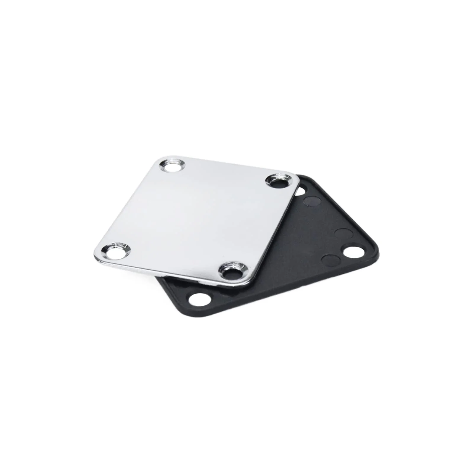 2Pcs 2.5x2.0 Inch Guitar Metal Neck Plate with Nylon Base Compatible with Strat Tele Style Electric Guitar Jazz Bass (Chrome) - Image 3