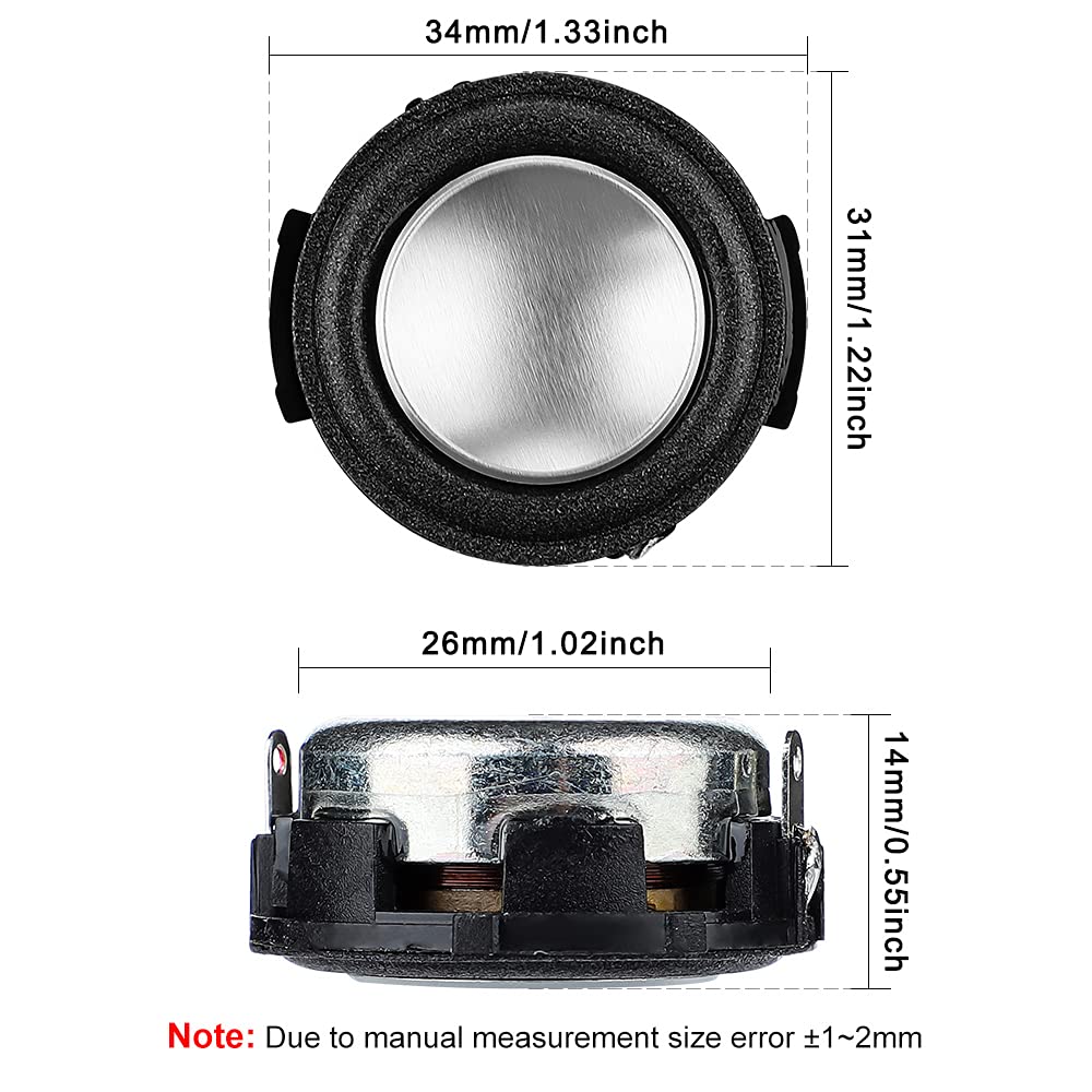 2Pcs 4Ohm 3W Full Range Audio Speaker Replacement Stereo Loudspeaker Repair Magnet Electronic Speaker Compatible with JBL On Stage Crystal Speaker DIY BT-Speaker - Image 2