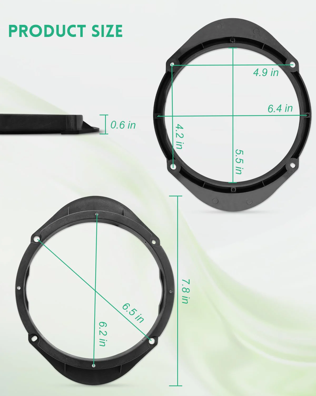 2PCS 5"x7"/6"x8" to 6.5 Speaker Adapter Spacer Fit for Ford Ranger 1993-2011, Fit for Ford Explorer 1991-2014 Lincoln Navigator 1998-2014 Mercury Grand Marquis 1992-2010 - Image 3