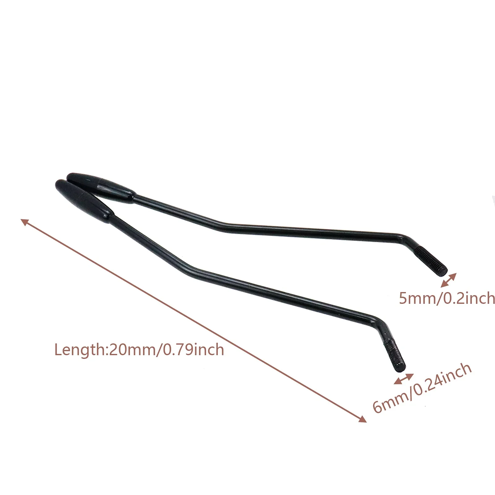 2pcs 6mm & 5mm Thread Tremolo Arm Whammy Bar with Tip Electric Guitar Metal Single Tremolo Arm, Black 2 black - Image 4