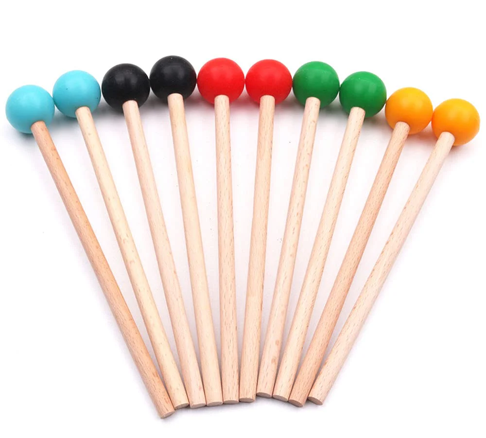 2Pcs 7.28" Long Rubber Head Percussion Mallets Sticks for Xylophone, Glockenspiel, Marimba, Woodblock, Bell Black - Image 5