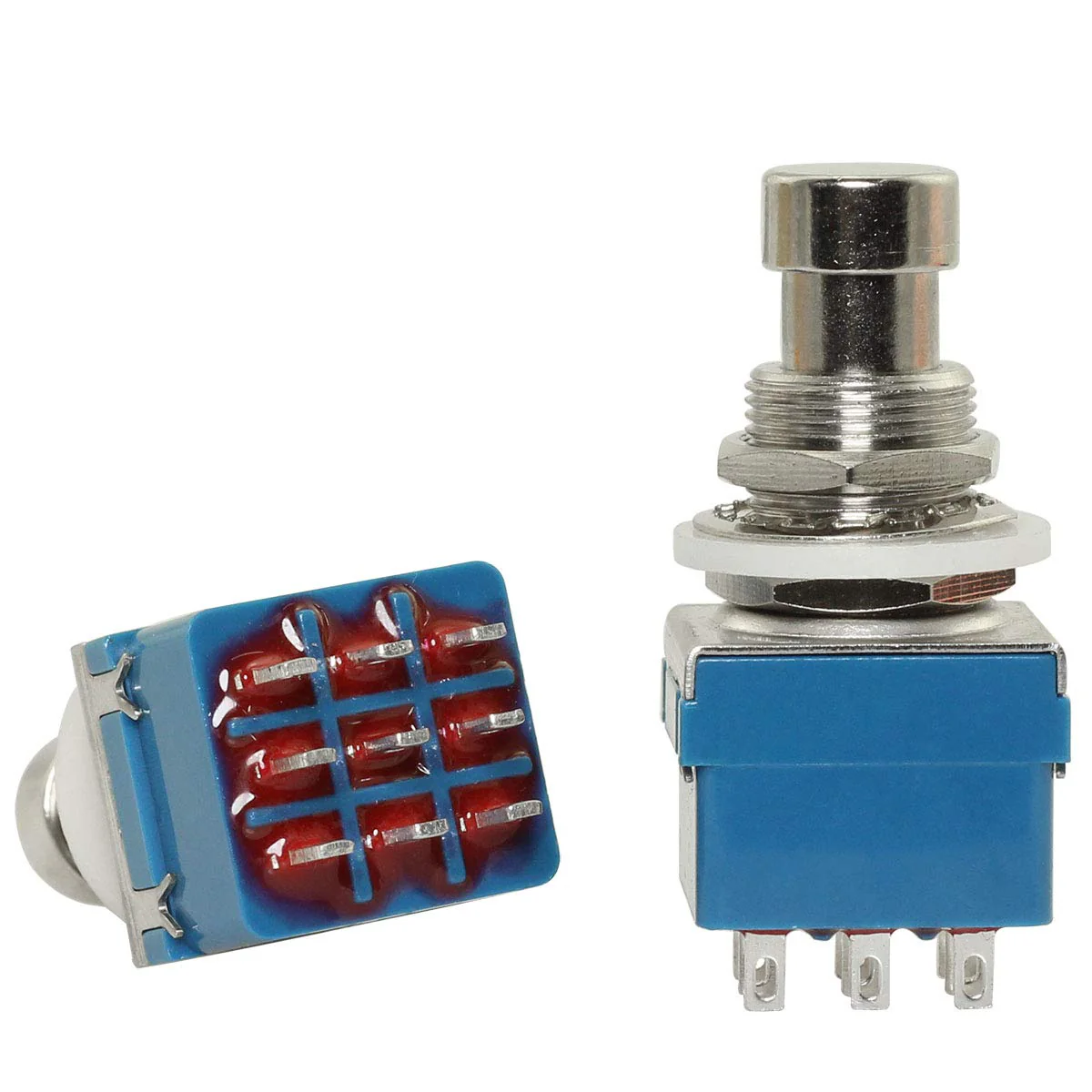 2pcs 9 Pin 3PDT Effector Button Brush Box True Bypass Guitar Effects Pedal Box Stomp Foot Metal Switch - Image 5