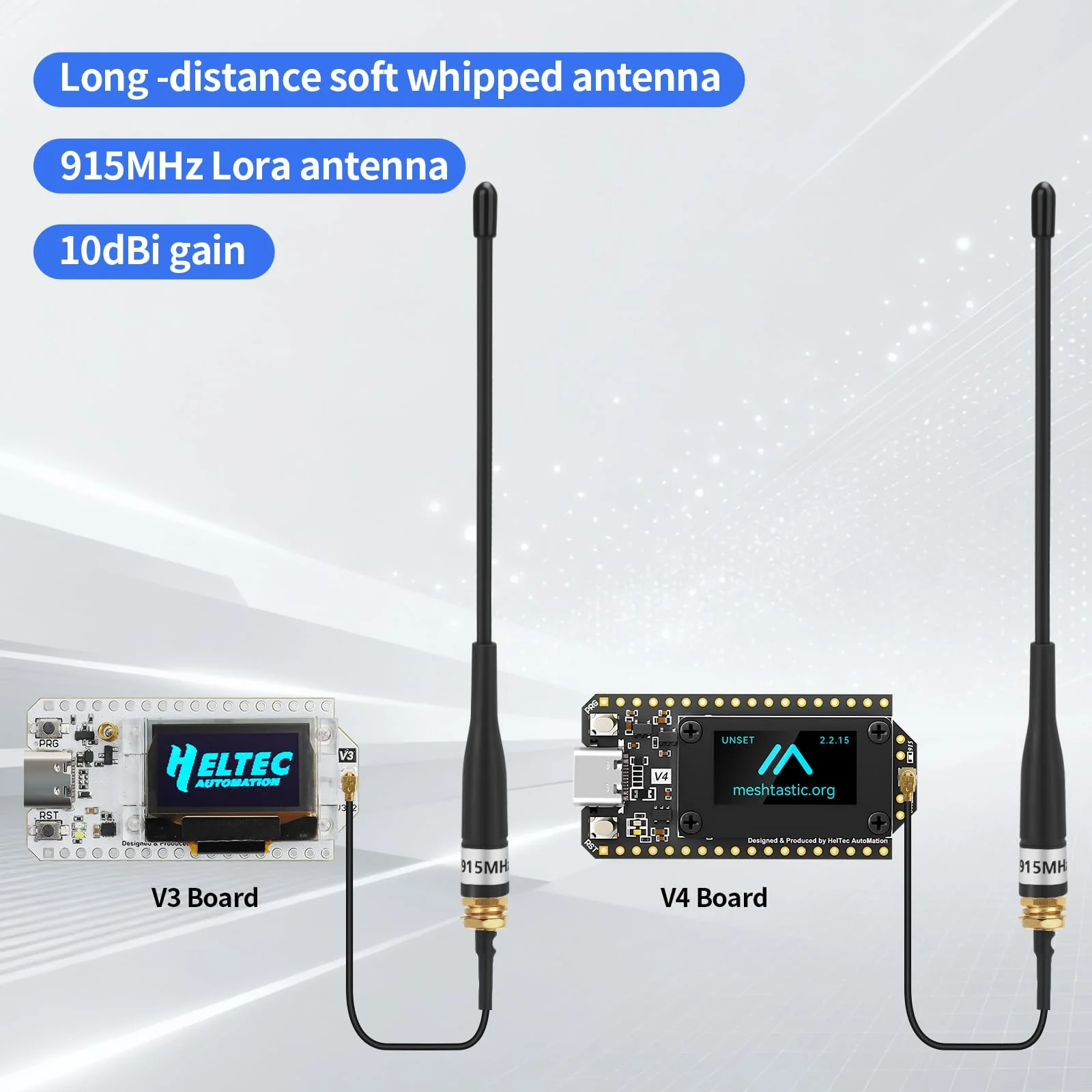 2Pcs 915MHz LoRa Antenna 10dBi Gain for Meshtastic Long Range Soft Whip Antenna 19cm Omni SMA Male with Cable Extension Cord Black 2pcs-19cm - Image 5