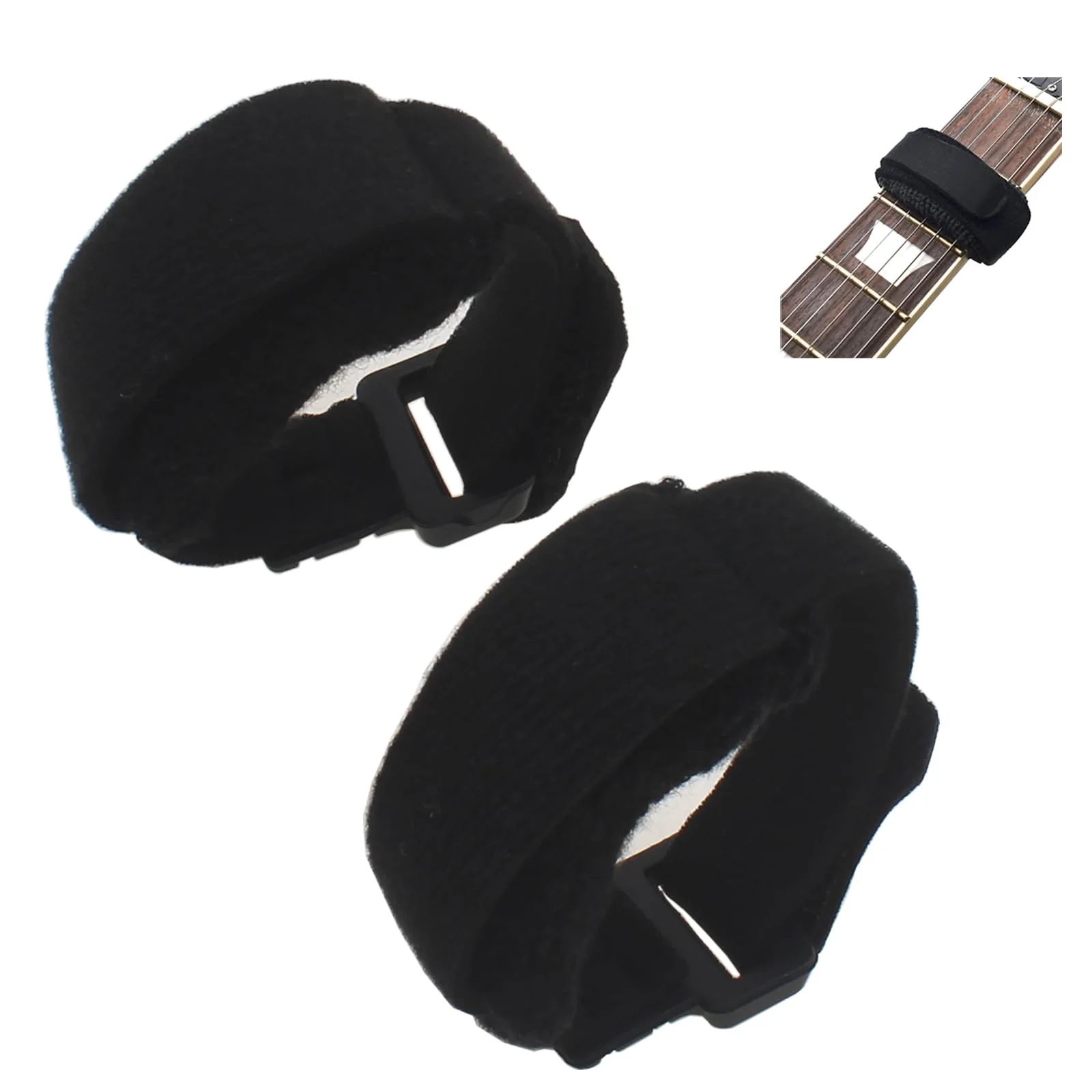 2pcs Bass Guitar String Mute Damper/Dampener Guitar String Cover Tape Adjustable Guitar Mute Silencer (Black） - Image 4
