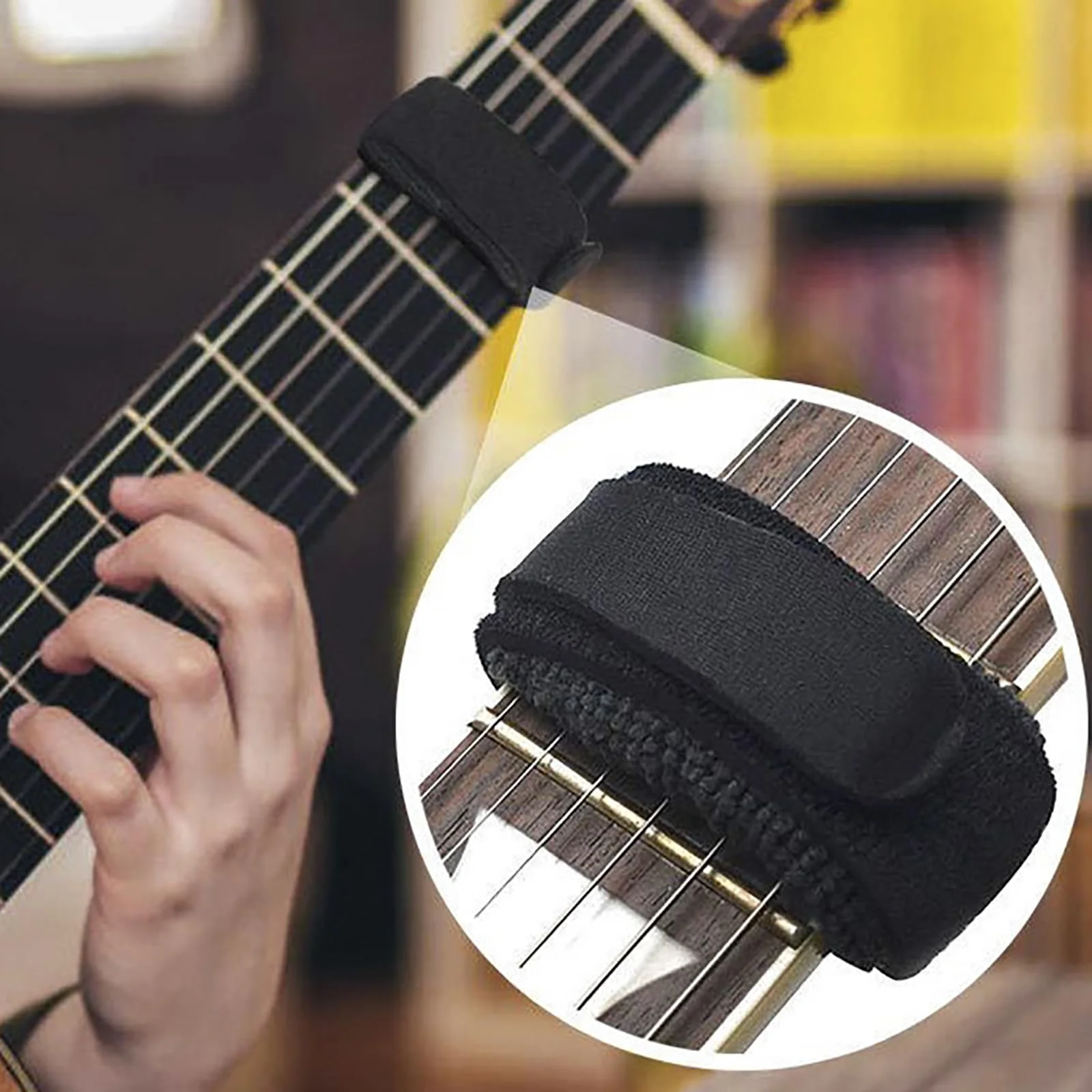 2pcs Bass Guitar String Mute Damper/Dampener Guitar String Cover Tape Adjustable Guitar Mute Silencer (Black） - Image 5