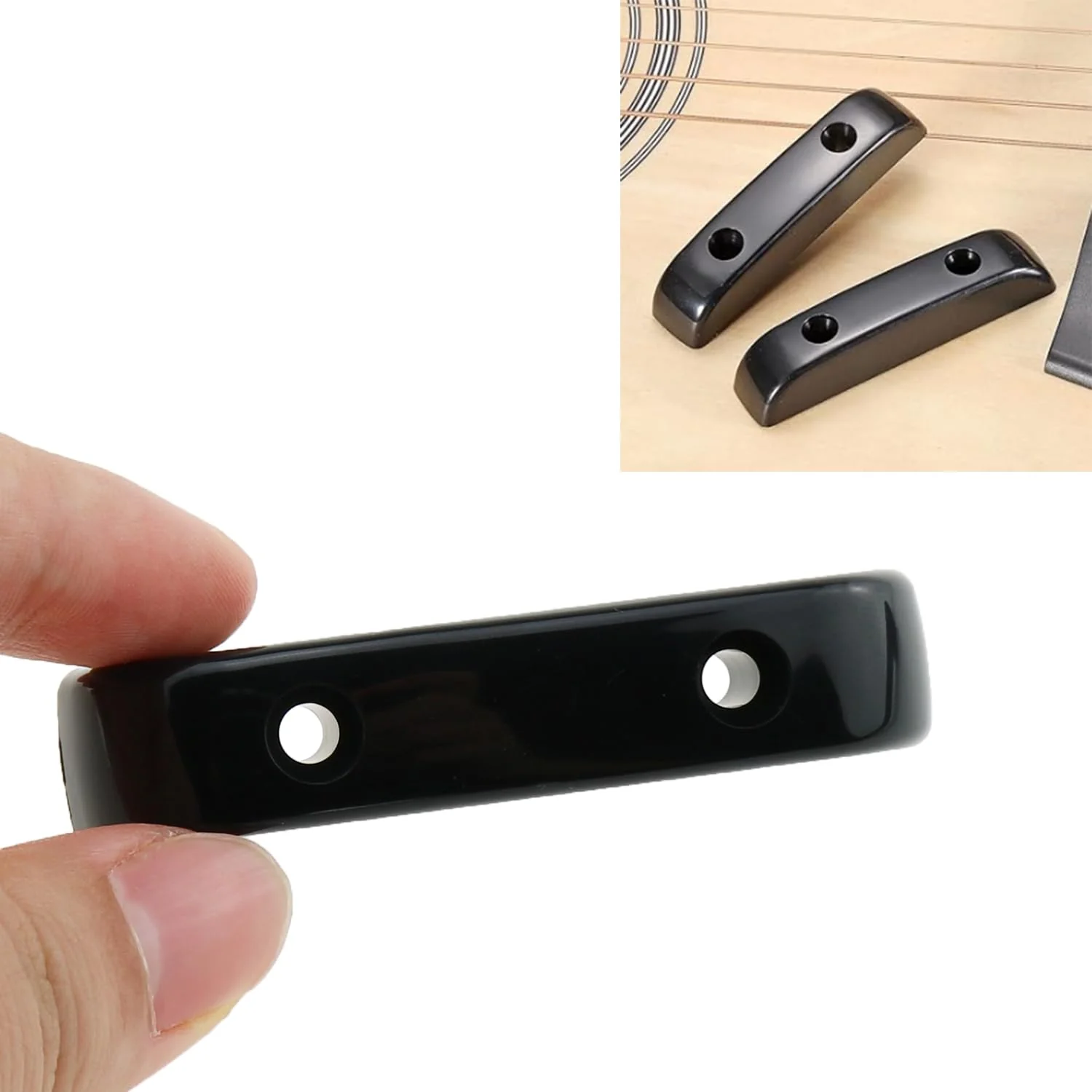 2PCS Black Bass Thumb Stand Finger Stand Precision Bass Jazz Bass Bridge Guitar Thumb Rest Armrest Padding for Precision Bass Jazz Bass Bridge Guitar With Screws - Image 5