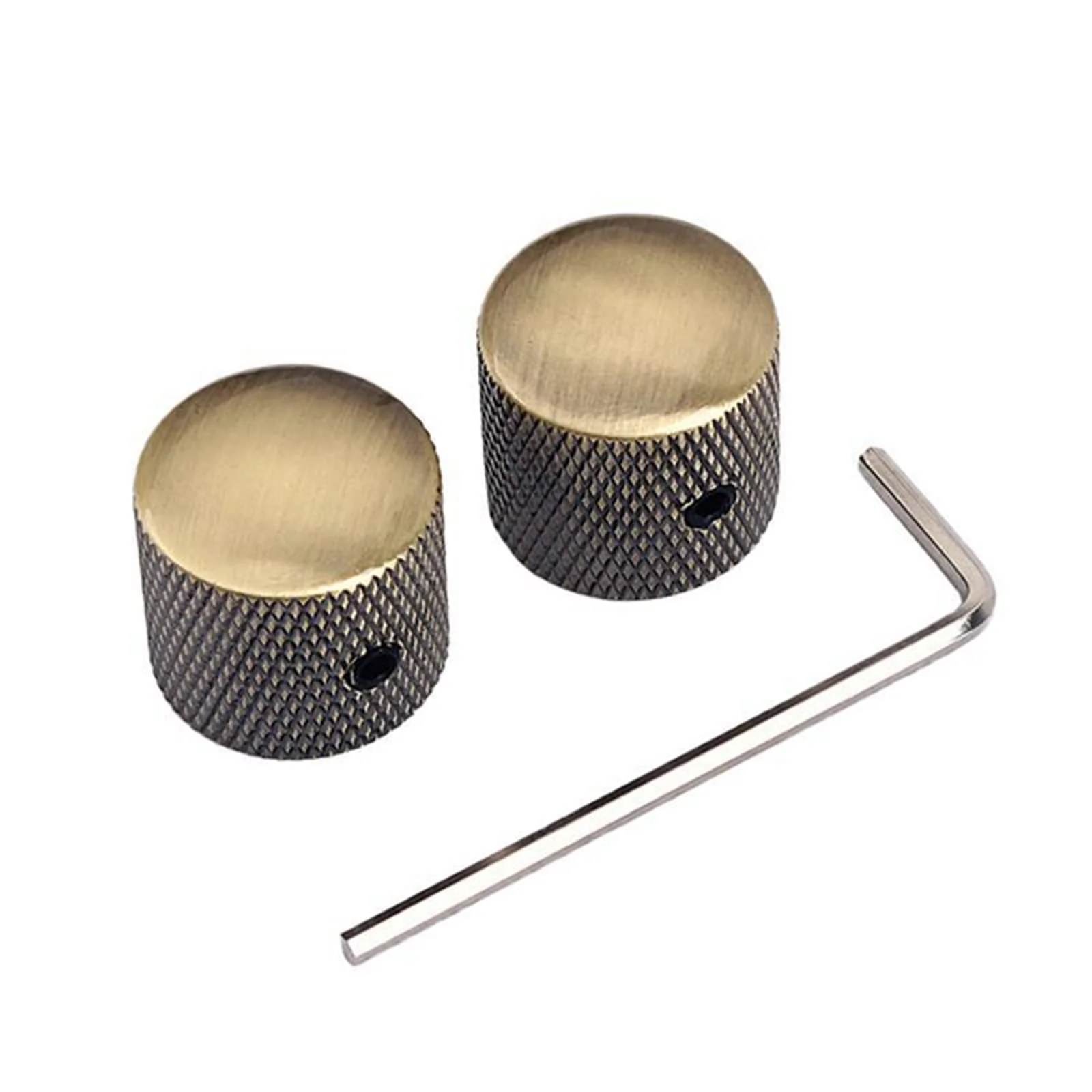 2Pcs Bronze Electric Bass Guitar Knobs Metal Volume Tone Control Knob Cap with Wrench for Electric Guitar Bass Accessories - Image 2