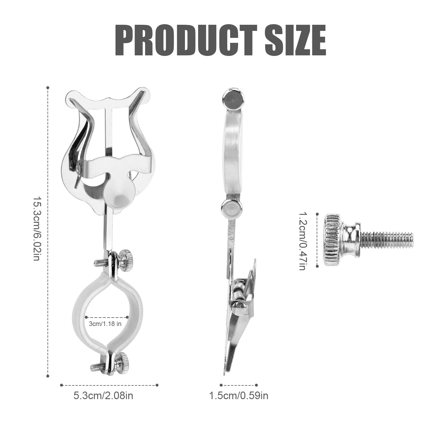 2pcs Clarinet Lyre, Clarinet Sheet Music Clip Marching Band Holder Clarinet Lyre Clamp for Practicing Beginners Marching Band - Image 2
