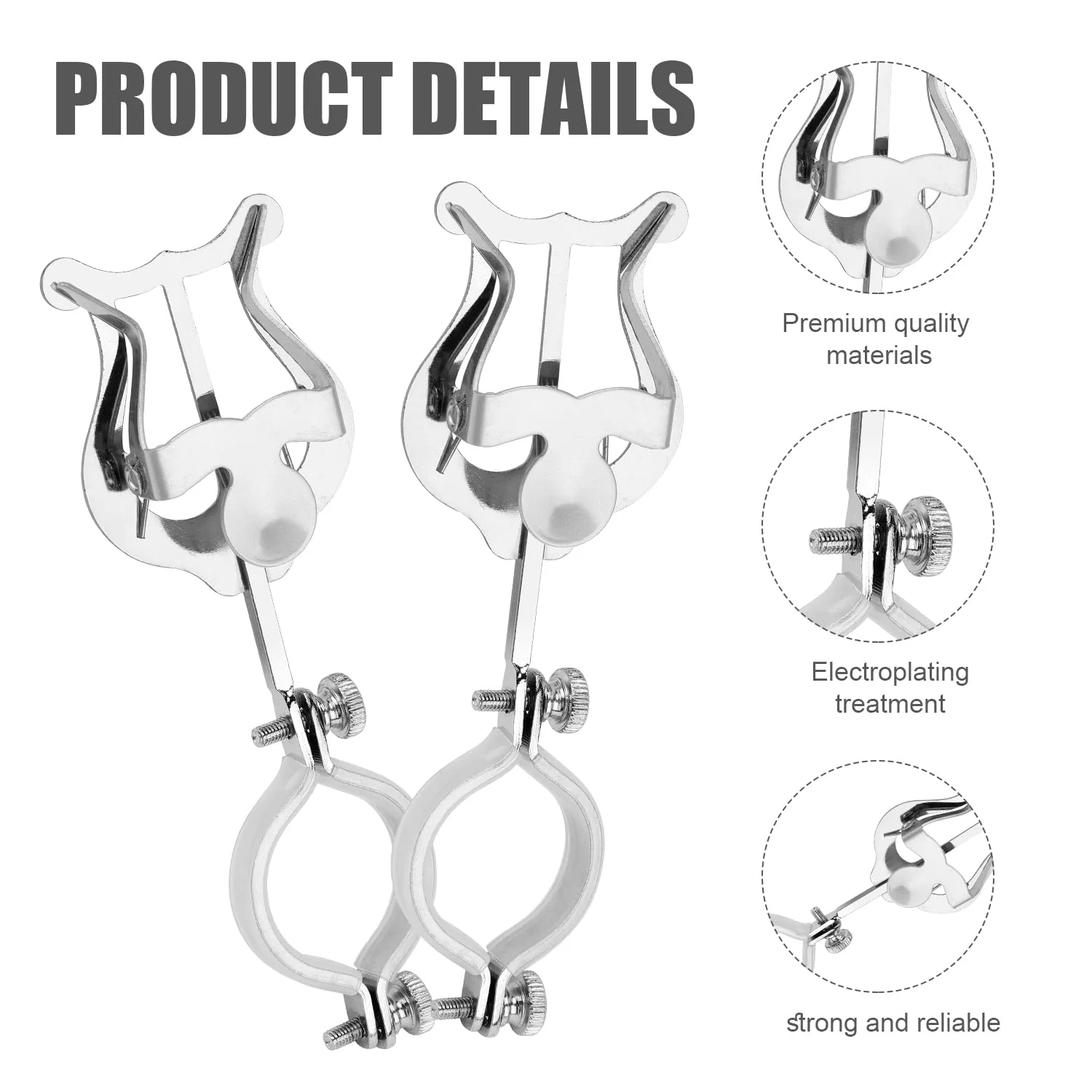 2pcs Clarinet Lyre, Clarinet Sheet Music Clip Marching Band Holder Clarinet Lyre Clamp for Practicing Beginners Marching Band - Image 4
