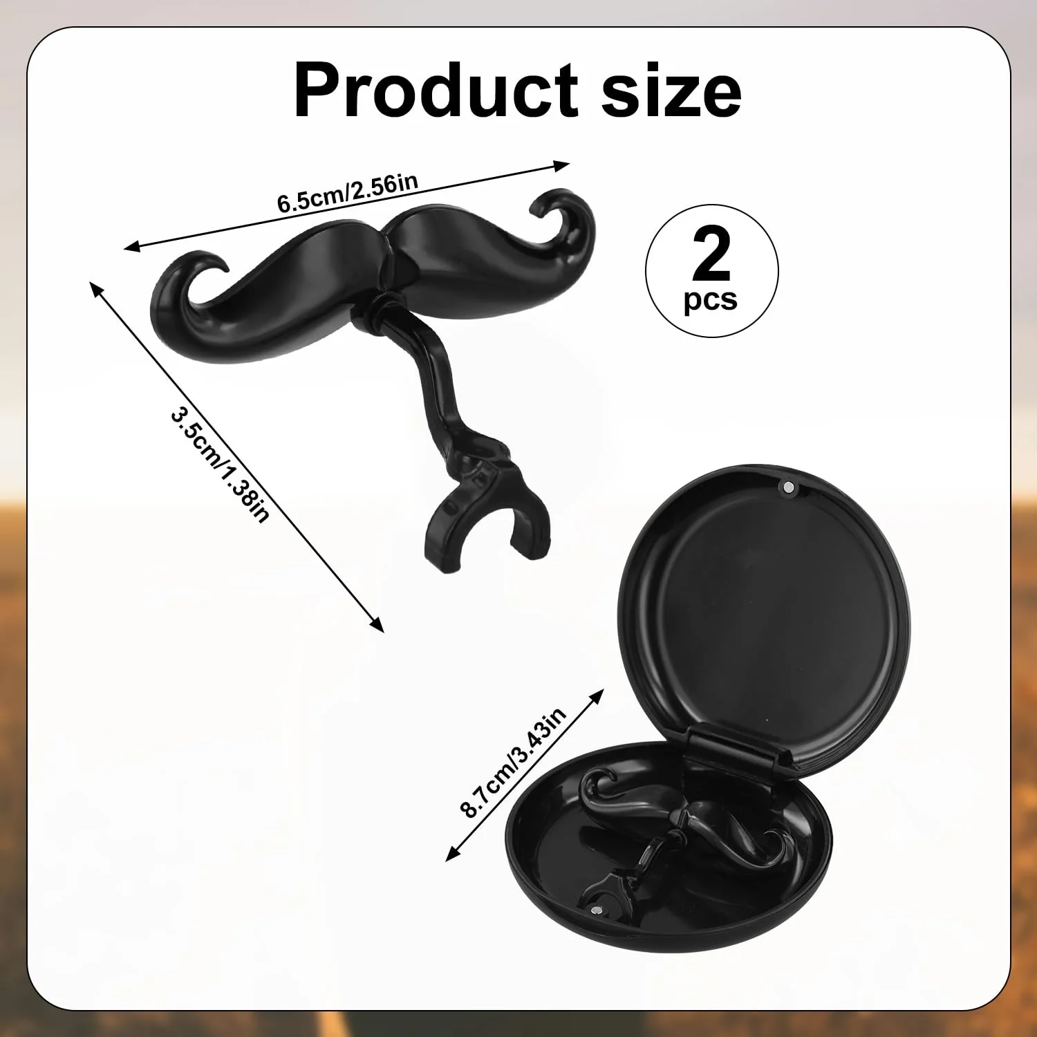 2pcs Clip-On Moustache for Trumpet and Trombone, Perfect Accessory for All Trumpet Handle Mouthpieces Young Musicians Includes Protective Case - Image 2