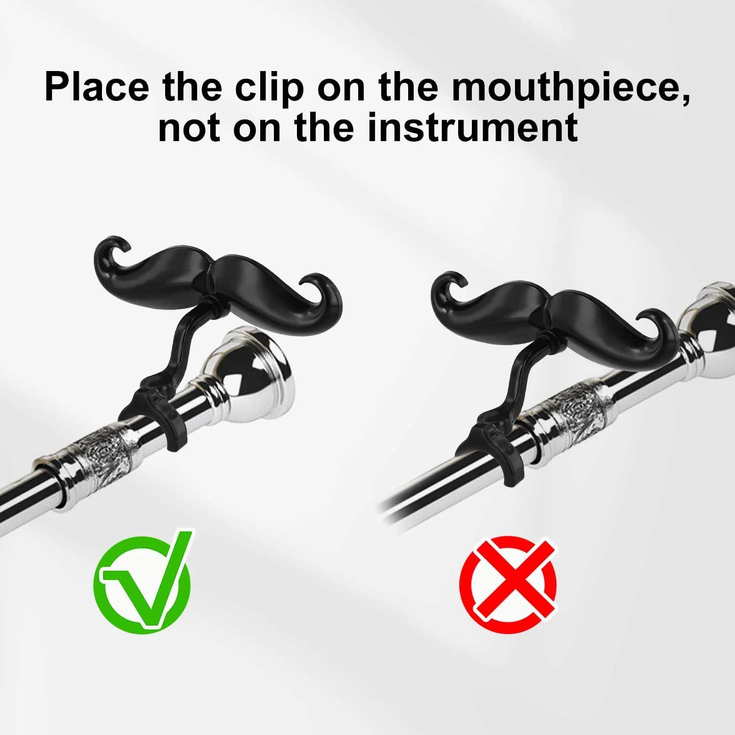 2pcs Clip-On Moustache for Trumpet and Trombone, Perfect Accessory for All Trumpet Handle Mouthpieces Young Musicians Includes Protective Case - Image 4