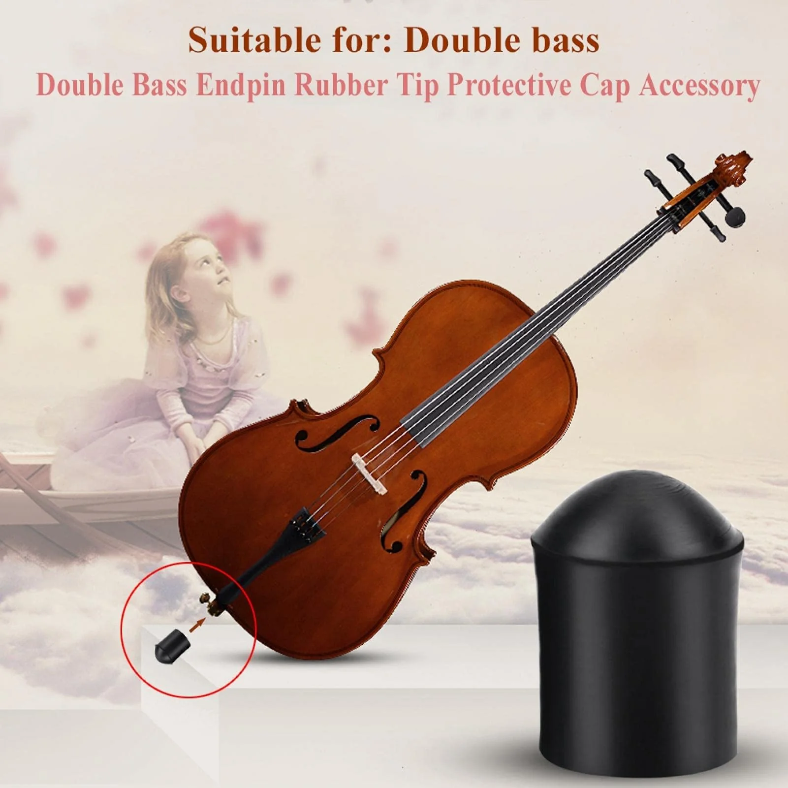 2Pcs Endpin Rubber Tip Stopper Bass Endpin Protector End Rubber Non slip - Image 3