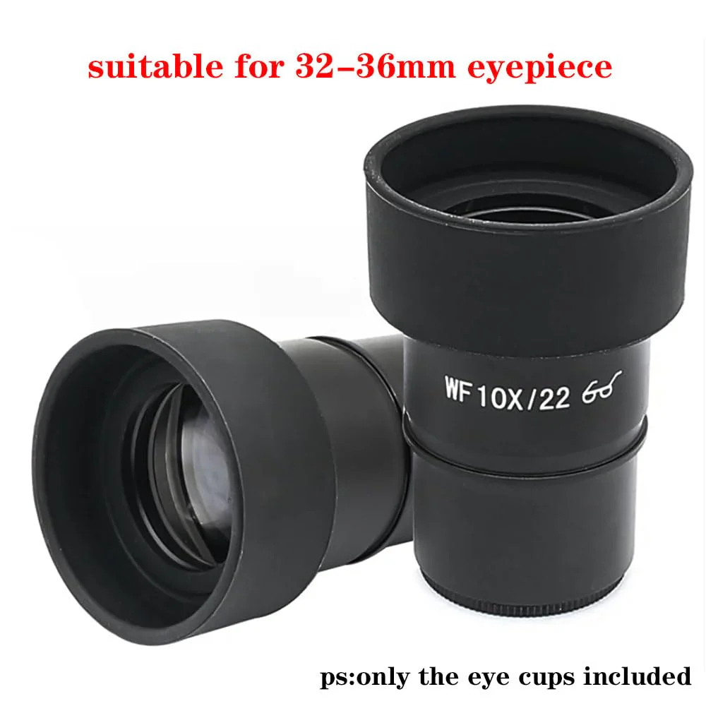 2PCS Eyepiece Eye Cup Soft Rubber Eyepiece Cover Binocular Eye Cups Replacement for 32-36 mm Stereo Microscope (Flat Angle), black - Image 5