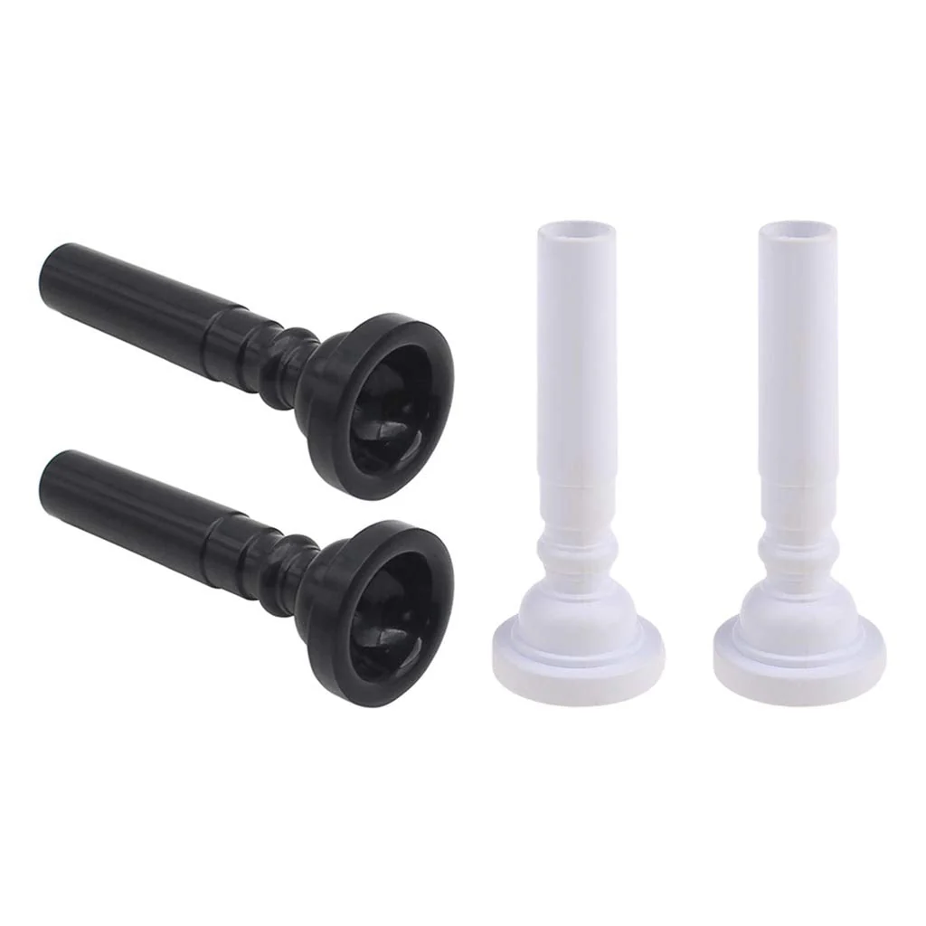 2Pcs Food Grade Plastic Trumpet Mouthpiece for Beginner Musical Trumpet Mouthpiece Replacements Shaped Trumpet Black - Image 2