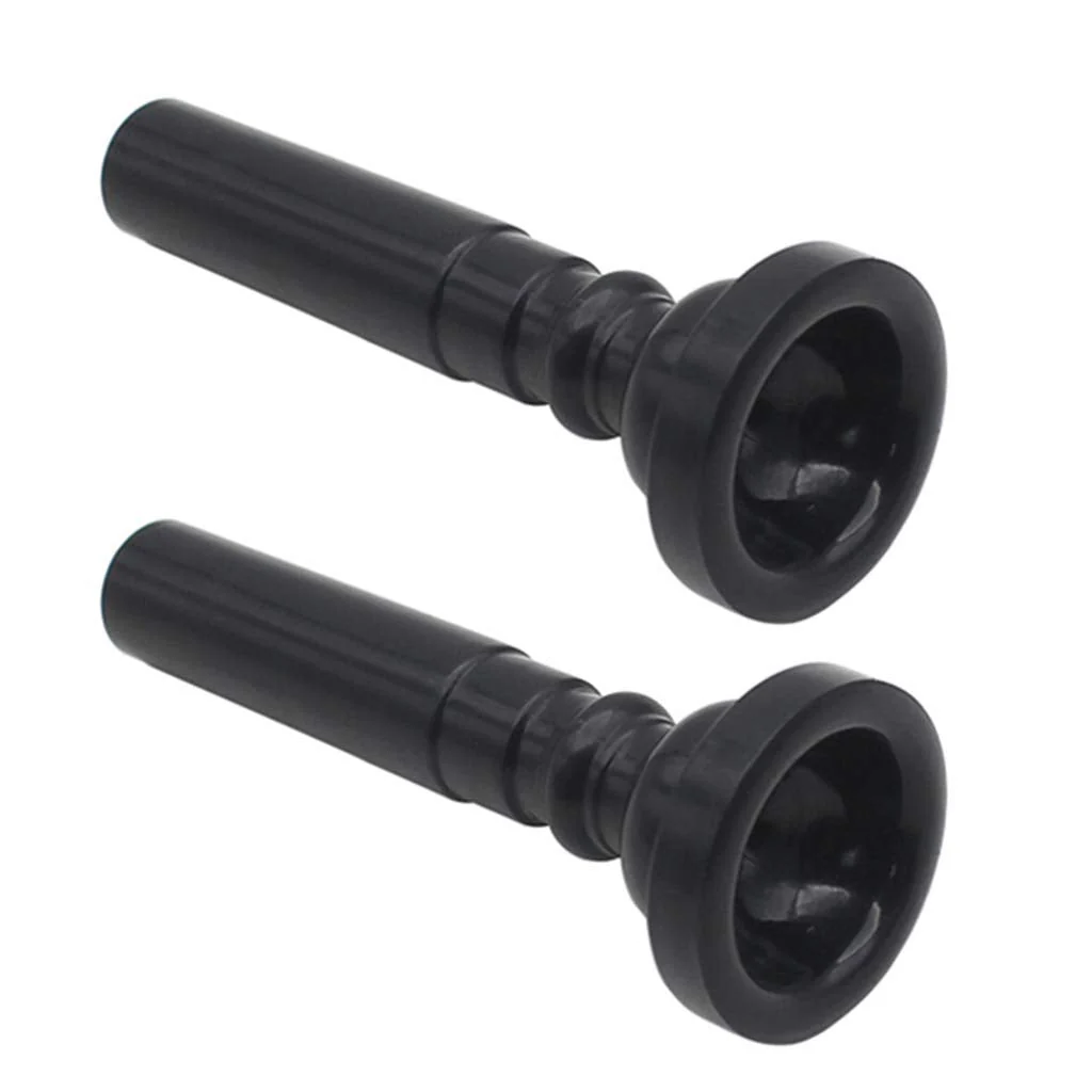 2Pcs Food Grade Plastic Trumpet Mouthpiece for Beginner Musical Trumpet Mouthpiece Replacements Shaped Trumpet Black - Image 9