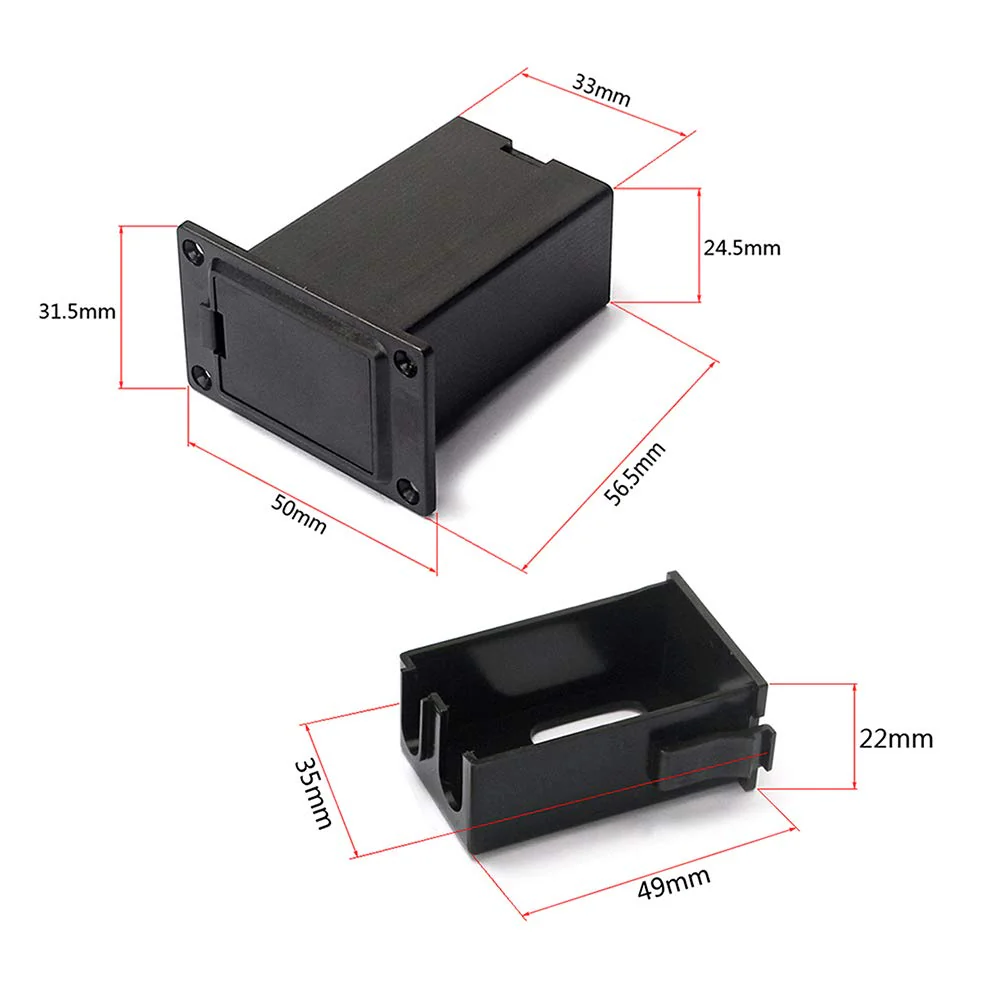 2Pcs Guitar Pickup Battery Box Battery Guitar Case Acoustic Guitar Pickup Parts, Pickup Shell Cover Installed on Guitar Bass with 9V Battery Box, Case Holder Replacement for EQ 7545R Bass Accessories - Image 3