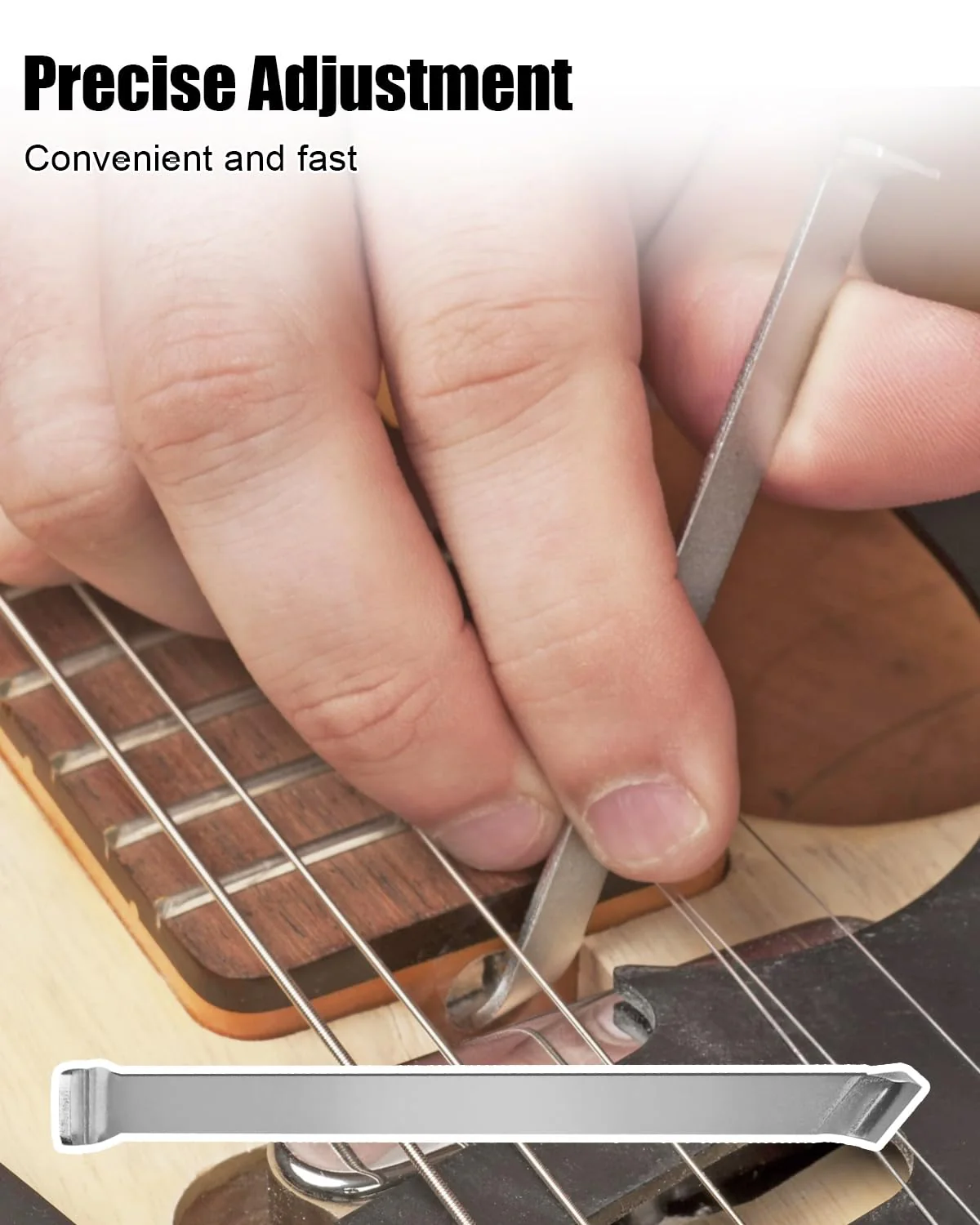 2Pcs Guitar Trusses Rod Crank Fit for Fender Vtele P bass Jaguar HH Johnson strat JP Dragon Tele Jazzmaster, Guitar Neck Adjustment Tool, Stainless Steel Guitar Adjustment Wrench 2 Pcs - Image 2