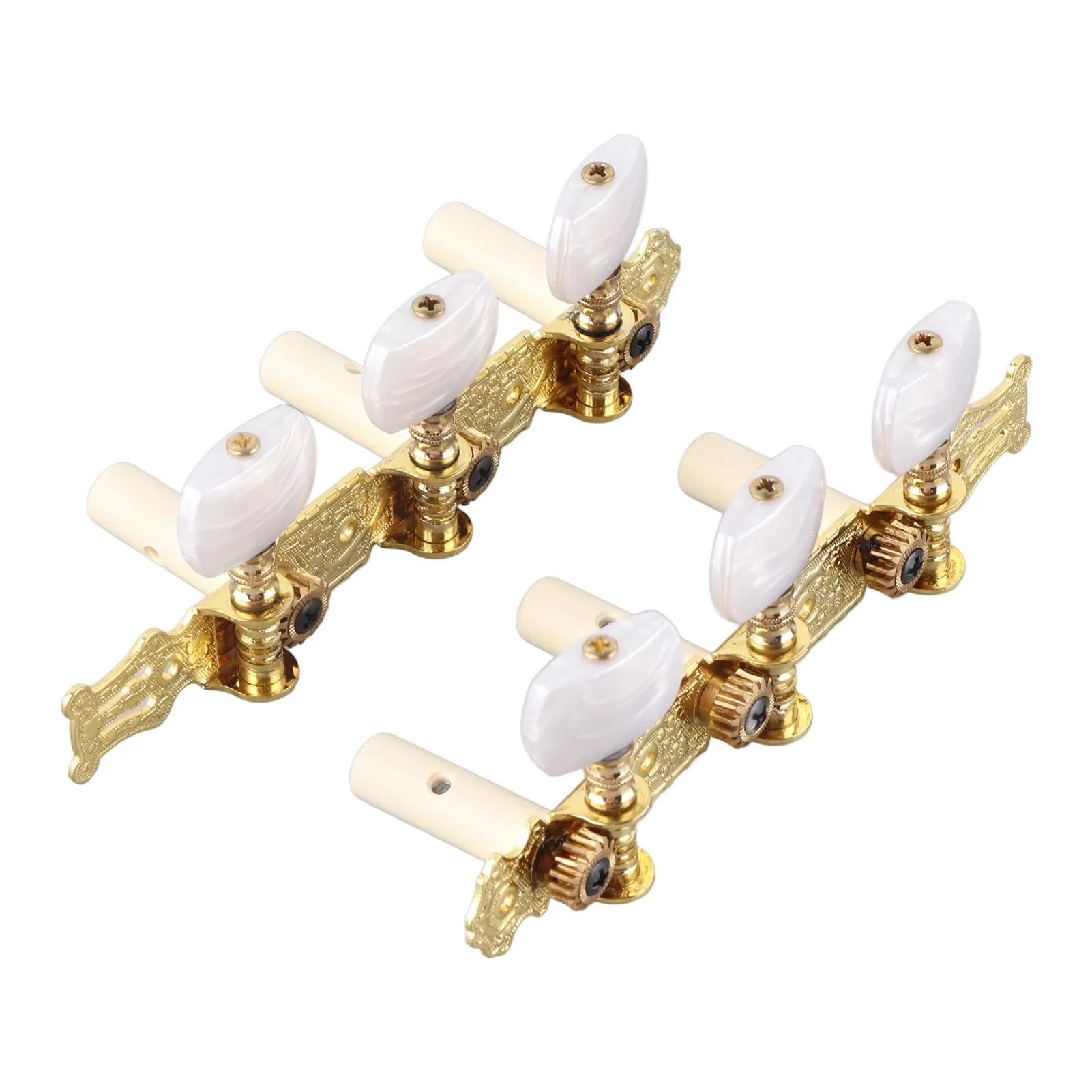2Pcs Guitar Tuners Machine Head, Classical Guitar String Machine Heads Tuning Pegs Keys Tuners Set White Button - Image 2