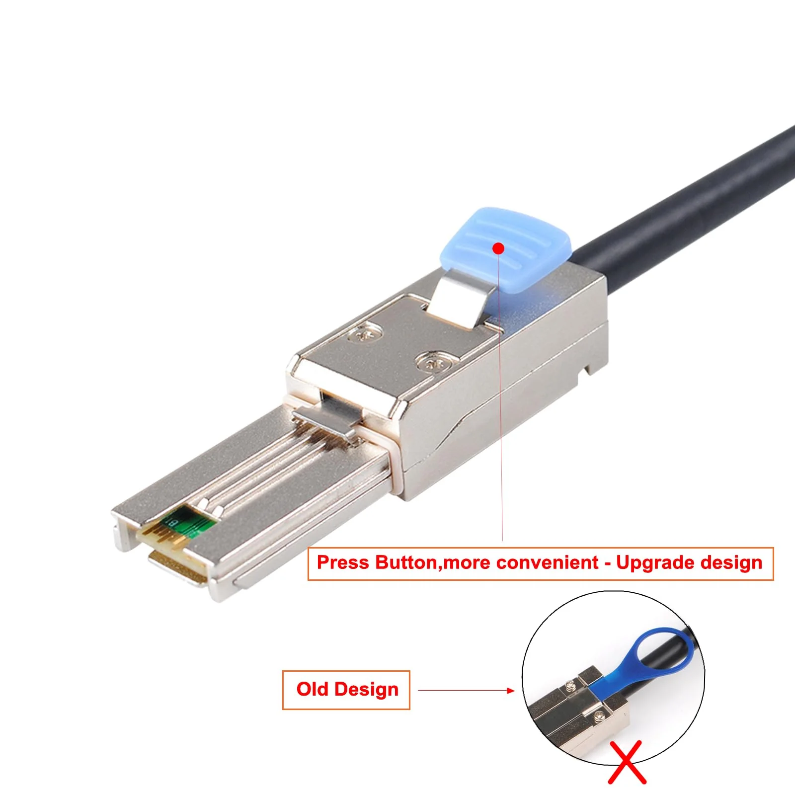 2PCS Mini SAS 26P SFF 8088 Male to 4 SATA 7Pin Female 1M 3.3FTCable with Latch,Mini SAS Host/Controller to 4 SATA Target/Backplane 3.3ft/2 PACK SFF-8088 to 4SATA - Image 3