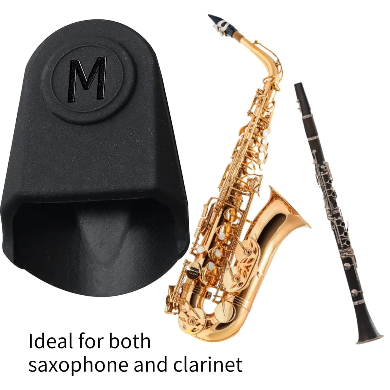 2pcs Mouthpiece Cap Protector Black Rubber Saxophone Clarinet Mouthpiece Cover Cap Protector - Image 6