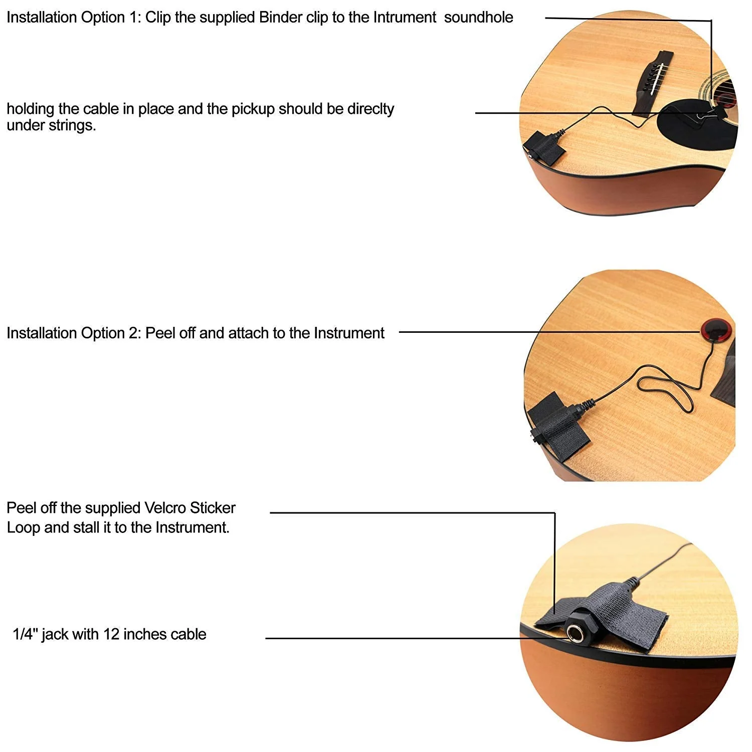 2Pcs Piezo Contact Microphone Pickup for Guitar Violin Banjo Mandolin Ukulele - Image 7