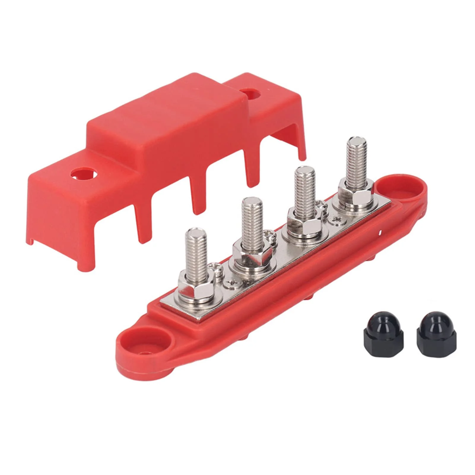 2pcs Power Distribution Block M8 Screw 4 Terminal Terminal Block Busbar DC 48V 250A with Brass Board for Automotive Boat - Image 8